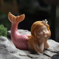 Đồ trang trí nàng tiên cá dễ thương Đồ trang trí bằng nhựa sáng tạo Bể cá Cô gái Trái tim Bánh nướng bánh Quà tặng sinh nhật cho cặp đôi 3.19