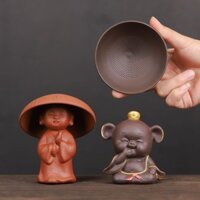 Đồ Trang Trí Ngộ Đạo/Đồ Trang Trí Nhà Sư Nhỏ Thiền Lọc Trà Tử Sa/Đồ Trang Trí Vật Nuôi Trà Lưới Lọc, Nón Văn Phòng, Gia
