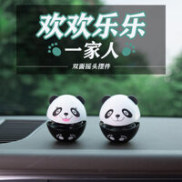 Đồ trang trí ô tô gấu trúc nhỏ dễ thương Bảng điều khiển trung tâm lò xo ba chiều Trang trí nội thất ô tô Daquan Nội thất ô tô 24.12.19
