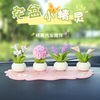 Đồ trang trí ô tô mẫu mới cô gái Sáng Tạo Giải nén chữa bệnh mô phỏng Chậu cây hoa nhỏ trên ô tô Bảng điều khiển trung tâm trang trí ô tô
