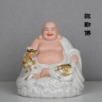 Đồ Trang Trí Tượng Phật Di Lặc Bằng Đá Cẩm Thạch Trắng Chạm Khắc Phật Di Lặc Bụng To Tượng Phật Phật Cười Cửa Hàng Khai