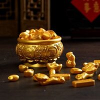 Đồ trang trí vàng may mắn, Cửa hàng Trang trí nội thất Đồ trang trí vàng may mắn, Thỏi chuyển Ruyi Cornucopia 100 Xi lanh may mắn