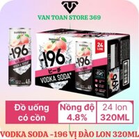 Đồ uống có cồn Vodka soda -196 vị đào lon 320ml