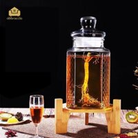 Đồ Uống Đứng Đế Tròn Nước Chanh Hộp Đựng Giá Đựng Bình Thủy Tinh Đứng Bằng Gỗ Cho Dã Ngoại Đám Cưới Sự Kiện