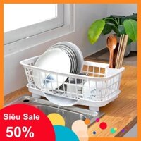 Đồ úp chén dĩa💓SALE💓 Rổ úp chén dĩa có khay thoát nước 45x23x13cm vô cùng thuận tiện 8397