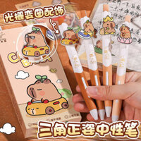đồ văn phòng phẩm ngòi chì kim 0.7 Bút gel bấm tư thế tích cực tam giác Kapibara Bút nước hình con bướm phong cách cổ, bút câu hỏi bàn chải ST màu đen khô và mịn, bút ký sáng tạo có giá trị cao, bút bi thi học sinh trung học