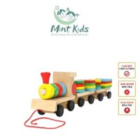 ĐOÀN TÀU THẢ HÌNH KHỐI GỖ - ĐỒ CHƠI MONTESSORI