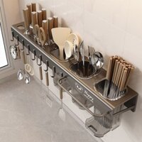 【Doanh Số Bán Hàng Nóng Tích Lũy5000Vạn+Miếng】Giá đỡ dao treo tường không khoan màu xám Jibaiju, giá đựng dao
