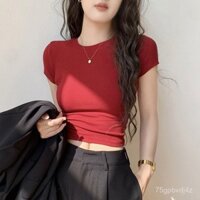【Doanh Số Bán Hàng Nóng Tích Lũy70.8Vạn+Miếng】Áo tay ngắn cao cấp Gexifan T Áo Sơ Mi Nữ Mùa Hè2025Áo thun đỏ mới đa năng