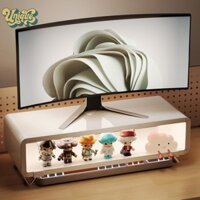 (Độc đáo) Giá đỡ màn hình máy tính Giá đỡ màn hình PC có thể gập lại với đèn khí quyển Bộ sắp xếp lưu trữ máy tính để bàn cho bàn phím máy tính xách tay mới