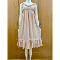 (ĐỌC KĨ MÔ TẢ MÀU) Đầm váy 2hand 2 dây maxi dáng dài cam đất khoe lưng