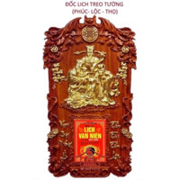 Đốc lịch treo tường Phúc Lộc Thọ gỗ hương