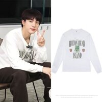 Độc Quyền BTS JIN Shuozhen JIN Quần Áo Cùng Phong Cách Cotton Nguyên Chất In Ren Áo Thun Nữ Đáy Áo Sơ Mi