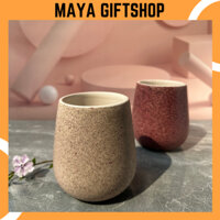 [ĐỘC QUYỀN] Cốc sứ - Ly sứ - Tách sứ không quai chất liệu MEN BÚNG MATTE cao cấp uống nước, trà, cà phê, quà tặng 330ml