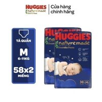 [Độc quyền live 2] Combo 2 Tã quần Huggies Naturemade ban đêm M58/L44/XL38/XXL26
