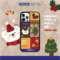 [Độc quyền] Ốp lưng iPhone viền đen,trắng chống va đập Weekase Merry Season Cozy Bear, tất cả dòng máy