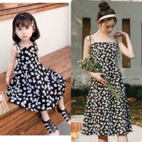 [Độc Quyền ] Váy 2 Dây Hoa Cúc Hoạ Mi Mẹ Và Bé Có Mút Ngực