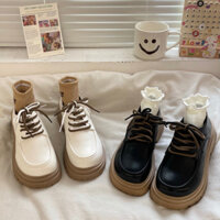 Đốc Xuka Giày Dây Buộc Bản 4 Và 2 Dây Màu Đế Nâu Răng Cưa 2 màu basic (Sẵn Hàng)