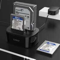 Dock 2 bay Orico 6228US3- C, hỗ trợ 2 ổ 18TB