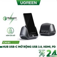 Dock cắm USB-C ra HDMI 4K USB 3.0 HUB 3 port UGREEN 50515 - Hàng Chính Hãng