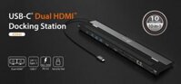 Dock  Dual HDMI USB-C J5creater (JCD542)- Bộ chuyển đổi cổng kết nối, xuất 2 màn hình riêng biệt cho Laptop