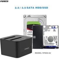 DOCK HDD FIDECO Sata 2.5”+3.5” USB 3.0 ( Hỗ trợ đến 16T) - hỗ trợ 2 Bay