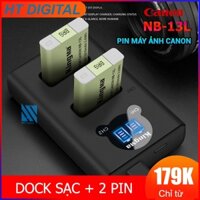 Dock Sạc 2 + 2 Pin Canon NB-13L KingMa dùng cho máy Canon G7XII G7X3 G5X G9X SX620 SX720