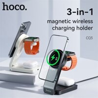 Dock sạc không dây Hoco CQ3 3in1 15W iPhone/Airpod/Apple Watch