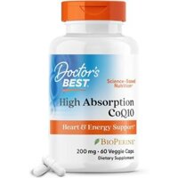 Doctor's Best High Absorption CoQ10 with Bioperine viên uống hỗ trợ huyết áp, tim mạch 200mg 60 viên