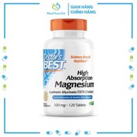 Doctor's Best High Absorption Magnesium 100mg - Viên Uống Bổ Sung Magnesium cải thiện sức khỏe 120 viên