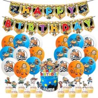Dog Man Birthday Party Decorations Happy Birthday Banner Backdrop Cake Topper Balloons Party Supplies