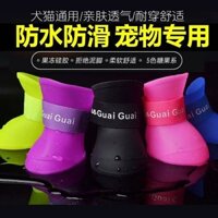 Dog Shoes Fall off Dog Walking Sandals Luminous Non-Slip Silicone Dog Rain Boots Puppy Shoes Dog Disposable Shoe Cover YfUB
