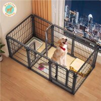 🐈Dogelsy🐕 Bộ Tấm Ghép Chuồng Chó Chuồng Quây Chó Chuồng Quây Nan Ống kích Thước 60*60cm Sơn Tĩnh Điện Dành Cho Chó Pháp