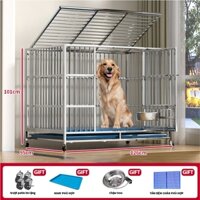 🐈Dogelsy🐕chuong cho inox chó CHUỒNG LỚN SIZE ĐẠI XXL 126 * 95 * 101 cm CHO CHÓ LỚN BECGIE, HUSKY, ALASKA