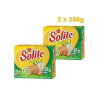 DohaMart Hộp Bánh Bông Lan Cuộn Kem SOLITE, Vị Lá Dứa Combo 2 hộp x 288G