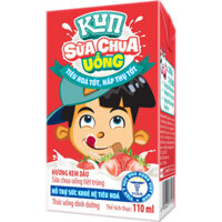 DohaMart Kun sữa chua uống hương kem dâu thùng 48 hộp x 110ml