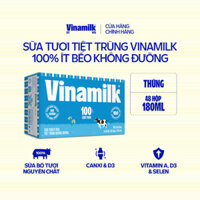DohaMart Thùng 48 Hộp Sữa tươi tiệt trùng Vinamilk 100% Ít béo không đường 180ml