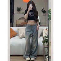 [ĐỢI 10 NGÀY]- Áo Thun ngắn in nơ/ Quần jean xanh nhạt