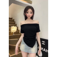 [ĐỢI 10 NGÀY]- Áo thun trễ vai/ Quần jeans giả váy