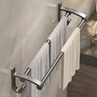Đôi bar khăn khăn kệ phòng tắm không punctured bằng nhôm khăn tắm kệ tường phòng tắm một thanh duy