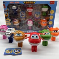 Đội bay siêu đẳng, super wings, đồ chơi robot biến hình bộ 6 chú, đồ chơi cho bé