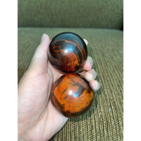 Đôi Bi lăn tay gỗ trắc đỏ đen đường kính 5cm