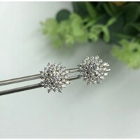 Đôi bông tai tuyết Full Moissanite, v.àng t.rắng. Được giám định ép vỉ tuổi vàng và full Moissanite của viện giám định