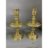 Đôi chân nến chân đèn thờ  bằng đồng cao 40cm,48cm