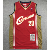 đội Cleveland Cavaliers nam mới của NBA # 23 áo bóng rổ retro thêu kiếm rộng LeBron James màu đỏ