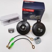 Đôi còi xe máy, Còi đĩa Denso chính hãng Nhật tặng kèm giắc cắm và chân bắt chính hãng