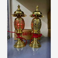 Đôi đèn điện thờ bằng đồng cao 45cm đôi đèn thờ.