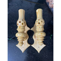 đôi đèn gỗ thông có đế cao26cm thích hợp treo tường l