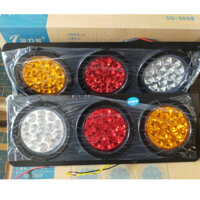 Đôi Đèn hậu xe tải led 3 khoang tròn 2008 hàng SILIDUO chất lượng cao 12v/24v