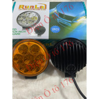 Đôi đèn led tăng sáng Runlai. Đèn led trợ sáng 7 bóng tròn. Điện 12v và 24v